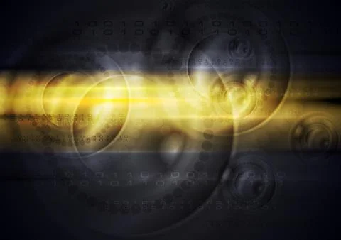 Dark orange glowing tech background Stock Illustration