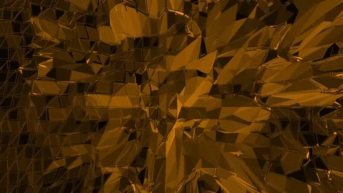 Dark orange low poly waving surface as math environment. Dark orange polygonal Stock Footage 76040032