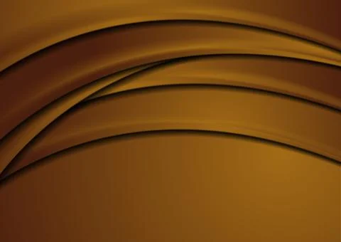 Dark orange material smooth waves abstract corporate background Stock Illustration