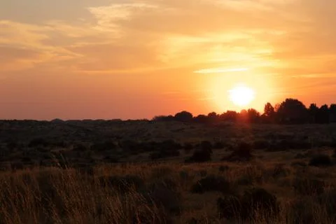 Dark orange sunset 스톡 사진