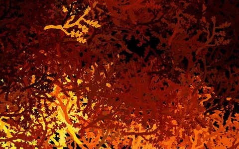 Dark Orange vector abstract backdrop with trees, branches. Stock Illustration