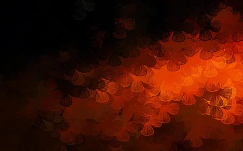 Dark Orange vector abstract backdrop with trees, branches. Stock Illustration