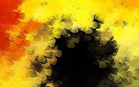 Dark Orange vector abstract backdrop with trees, branches. Stock Illustration