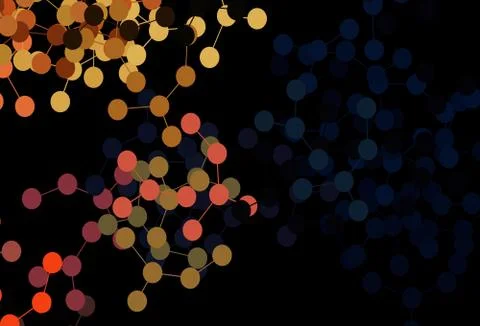 Dark Orange vector backdrop with artificial intelligence data. イラスト素材