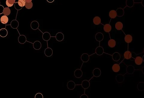 Dark Orange vector backdrop with artificial intelligence data. Stock Illustration