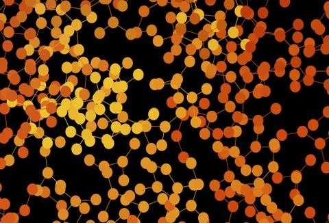 Dark Orange vector backdrop with artificial intelligence data. Stock Illustration