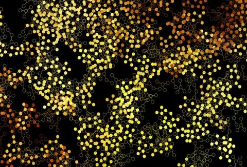 Dark Orange vector backdrop with artificial intelligence data. Stock Illustration