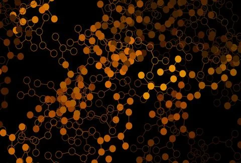 Dark Orange vector backdrop with artificial intelligence data. イラスト素材