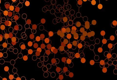 Dark Orange vector backdrop with artificial intelligence data. イラスト素材