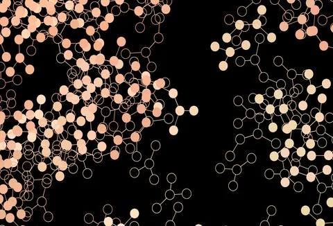 Dark Orange vector backdrop with artificial intelligence data. Stock Illustration