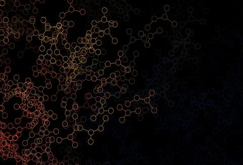 Dark Orange vector backdrop with artificial intelligence data. Stock Illustration