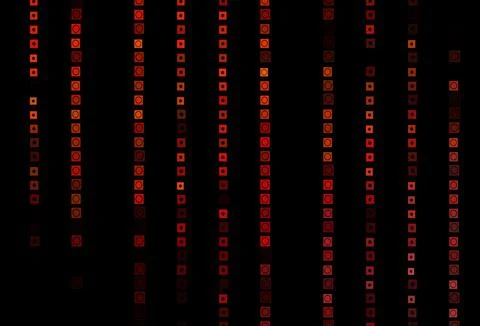 Dark Orange vector backdrop with circles, squares. Stock Illustration