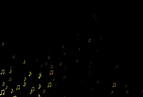 Dark Orange vector backdrop with music notes. Illustrazione stock