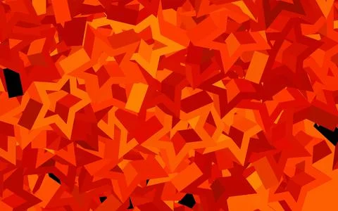 Dark Orange vector backdrop with small and big stars. Stock Illustration