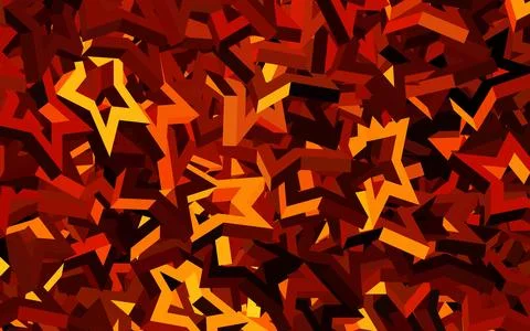 Dark Orange vector backdrop with small and big stars. Stock Illustration