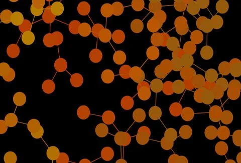 Dark Orange vector background with forms of artificial intelligence. Illustrazione stock