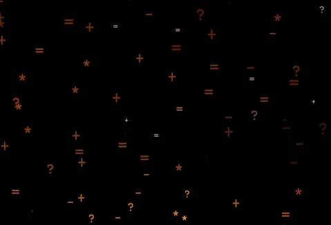Dark Orange vector background with math elements. Stock Illustration