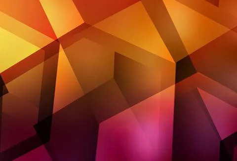 Dark Orange vector background with set of hexagons. Illustrazione stock