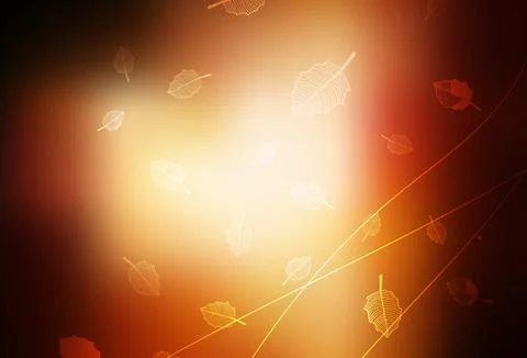 Dark Orange vector doodle pattern with trees, branches. イラスト素材