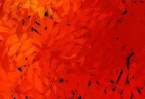 Dark Orange vector elegant pattern with leaves. Stock Illustration