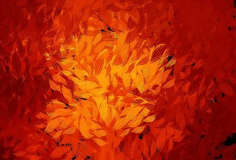 Dark Orange vector elegant pattern with leaves. Stock Illustration
