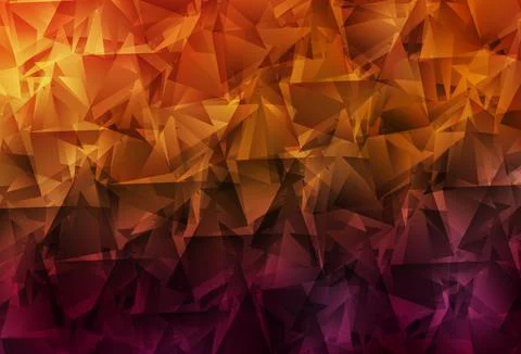 Dark Orange vector gradient triangles template. Illustrazione stock