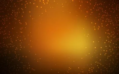 Dark Orange vector layout with cosmic stars. Shining illustration with sky st Stock Illustration