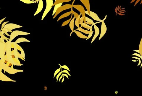 Dark Orange vector natural pattern with leaves. Stock Illustration