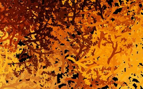Dark Orange vector natural pattern with trees, branches. 스톡 일러스트