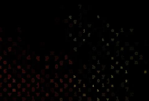Dark Orange vector pattern with ABC symbols. Stock Illustration