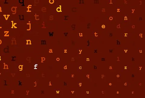 Dark orange vector pattern with ABC symbols. Illustrazione stock