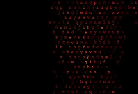 Dark orange vector pattern with ABC symbols. Stock Illustration