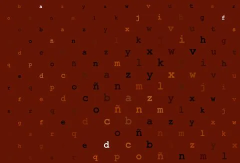 Dark orange vector pattern with ABC symbols. Stock Illustration