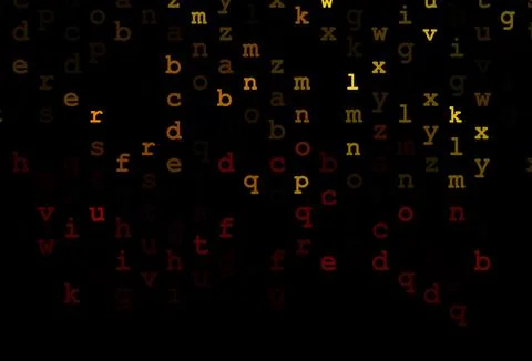 Dark orange vector pattern with ABC symbols. Stock Illustration