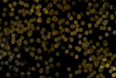 Dark Orange vector pattern with artificial intelligence network. Stock Illustration