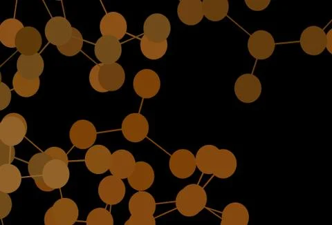 Dark Orange vector pattern with artificial intelligence network. Illustrazione stock