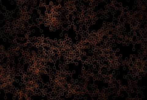 Dark Orange vector pattern with artificial intelligence network. Illustrazione stock