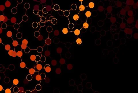 Dark Orange vector pattern with artificial intelligence network. イラスト素材