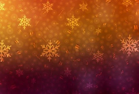 Dark Orange vector pattern in Christmas style. Stock Illustration