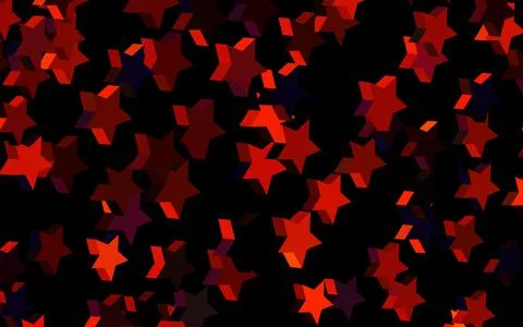 Dark Orange vector pattern with christmas stars. Stock Illustration