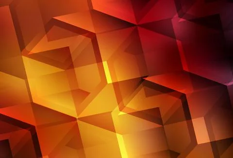 Dark Orange vector pattern with colorful hexagons. Stock Illustration