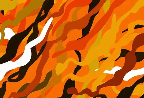 Dark Orange vector pattern with curved lines. Illustrazione stock