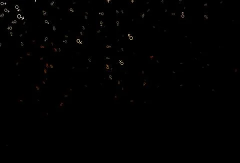 Dark orange vector pattern with gender elements. Stock Illustration