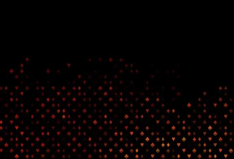 Dark Orange vector pattern with symbol of cards. Stock Illustration