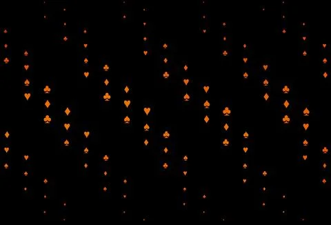 Dark Orange vector pattern with symbol of cards. Stock Illustration