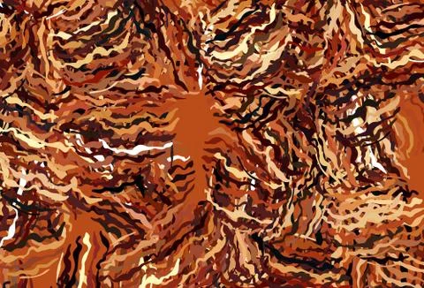 Dark Orange vector pattern with wry lines. Stock Illustration