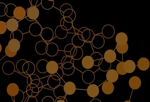 Dark Orange vector texture with artificial intelligence concept. Illustrazione stock