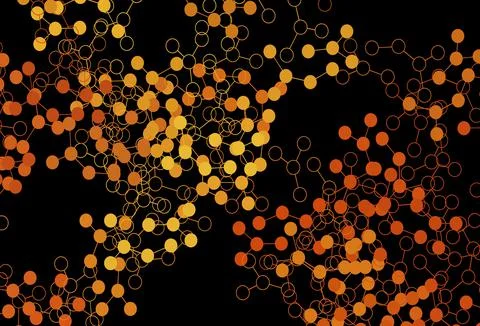 Dark Orange vector texture with artificial intelligence concept. Stock Illustration