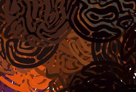 Dark Orange vector texture with curved lines. Stock Illustration