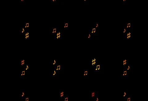 Dark Orange vector texture with musical notes. Illustrazione stock